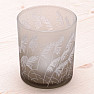 Svícen sklo na čajové svíčky šedý