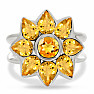 Citrín prsten stříbro Ag 925 R5094C