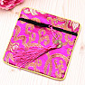 Brokátový sáček tmavě růžový se zipem a mincí pro štěstí 12x12 cm