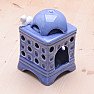 Aroma lampa keramická Kachlová kamna s kočkou modrá