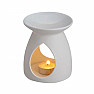Moderní porcelánová aroma lampa bílá dekorovaná