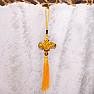 Feng Shui ochranný oranžový závěs s tradičním uzlem