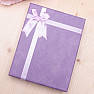 Papírová fialová dárková krabička s mašlí na sady šperků 12,5 x 16 cm
