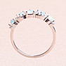 Prsten stříbrný s etiopskými opály a zirkony Ag 925 020711 ETOP