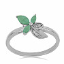 Prsten stříbrný s broušenými smaragdy a zirkony Ag 925 026097 EM