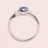 Prsten stříbrný s modrým safírem a zirkony Ag 925 026295 SAF