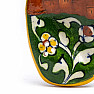 Stojánek Ruka zelená s květinami z keramiky