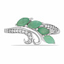 Prsten stříbrný s broušenými smaragdy a zirkony Ag 925 026347 EM
