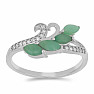 Prsten stříbrný s broušenými smaragdy a zirkony Ag 925 026347 EM