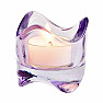 Svícen sklo na čajové svíčky světle fialový