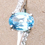 Prsten stříbrný se Swiss Blue topazem a zirkony Ag 925 017195 SBT