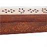 Truhlička a stojánek dřevo na vonné tyčinky se symboly lotosu