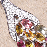 Přívěsek stříbrný s vícebarevnými broušenými turmalíny a zirkony stříbro Ag 925 019956 MT
