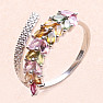 Prsten stříbrný s broušenými vícebarevnými turmalíny Ag 925 014807 MT