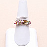 Prsten stříbrný s broušenými vícebarevnými turmalíny Ag 925 014807 MT