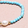 Tyrkys náramek s perlou náramek broušené korálky