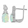 Náušnice stříbrné s etiopskými opály a zirkony Ag 925 014442 ETOP