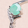 Prsten stříbrný s broušeným smaragdem a zirkony Ag 925 015092 EM
