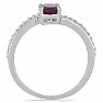 Prsten stříbrný s broušeným rhodolitem a zirkony Ag 925 017195 RH