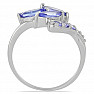 Prsten stříbrný s broušenými tanzanity Ag 925 023241 TZ
