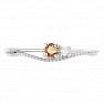 Prsten stříbrný s broušeným oranžovým safírem a zirkonem Ag 925 031121 OS
