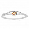 Prsten stříbrný s broušeným oranžovým safírem a zirkonem Ag 925 031121 OS