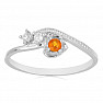Prsten stříbrný s broušeným oranžovým kyanitem a zirkony Ag 925 031131 ORK