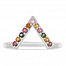 Prsten stříbrný s broušenými vícebarevnými turmalíny Ag 925 034710 MT
