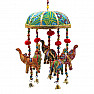 Feng Shui dekorace závěsná 5 slonů se zvonečky