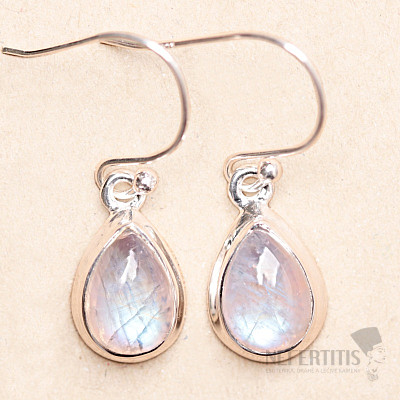 Měsíční kámen duhový náušnice stříbro Ag 925 LOT1