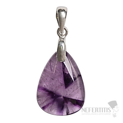 Amethyst-Trapiche-Anhänger, Silber Ag 925, Nr. 1