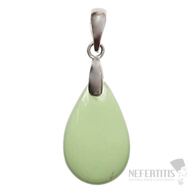 Chrysopras-Zitronenanhänger, Silber Ag 925, Nr. 1