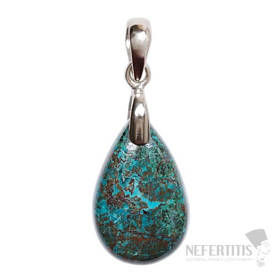 Anhänger aus Malachit und Cuprit, Silber Ag 925 Nr. 1