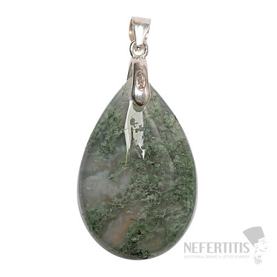 Moss agate pendant silver Ag 925 no. 1