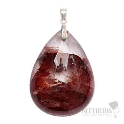 Hämatit-Anhänger (Hämatit im Kristall) Silber Ag 925 Nr. 1