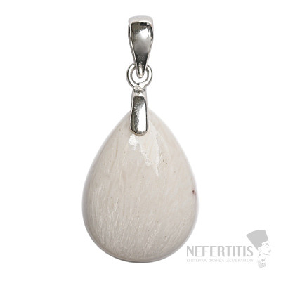Anhänger aus weißem Scolecit, Silber Ag 925 Nr. 1
