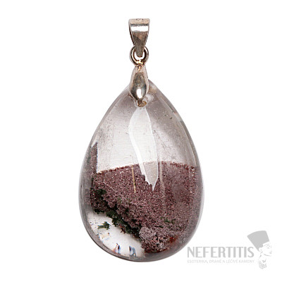 Lodolit - křišťál s inkluzemi přívěsek stříbro Ag 925 č. 1