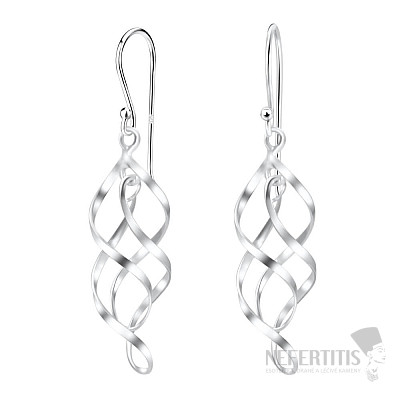 00403 Strieborné visiace náušnice SILVER SPIRAL 42 mm