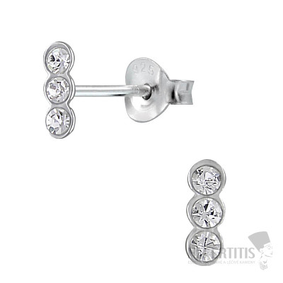 01574 Silver earrings with zircons THREE