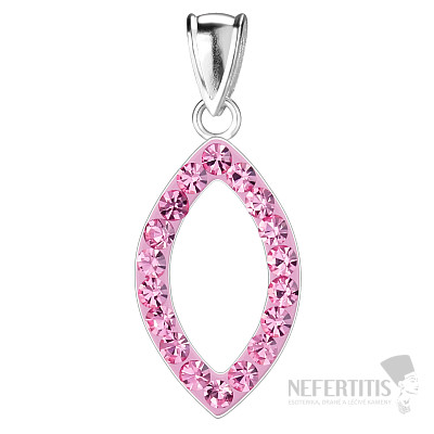 03657 Stříbrný přívěsek MARQUISE CRYSTAL ROSE
