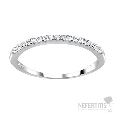 3725 Stříbrný prsten se zirkony HALF ETERNITY