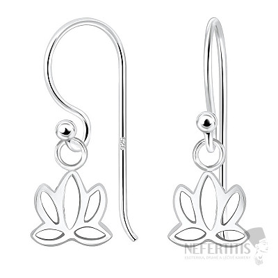 05119 Strieborné visiace náušnice LOTUS 24 mm