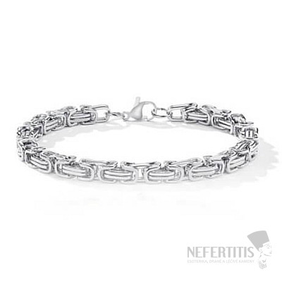 Bizantino Brillante – Herrenarmband aus Stahl mit silbernem Glanz