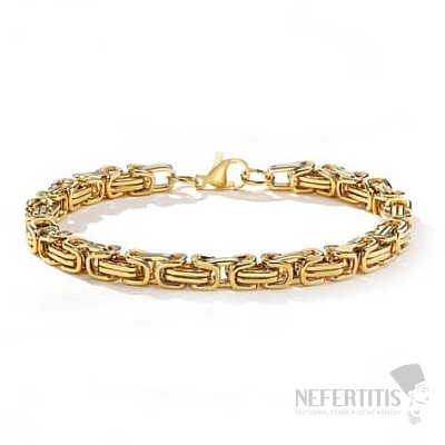 Bizantino Dorato – Herrenarmband aus Stahl, vergoldet mit 18 Karat