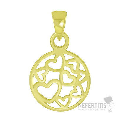 6393 Silver pendant gold-plated HEARTS