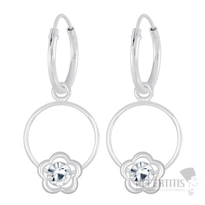 8818 Silber Creolen 26 mm KRISTALLBLUME