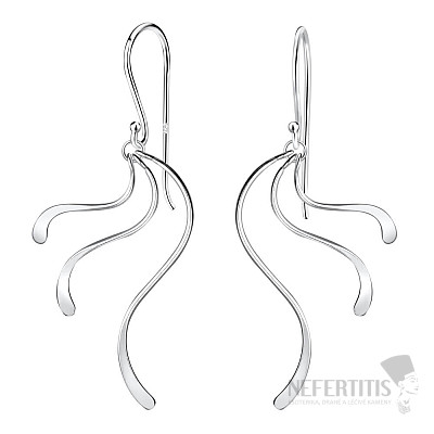 11485 Strieborné visiace náušnice WAVE 47 mm