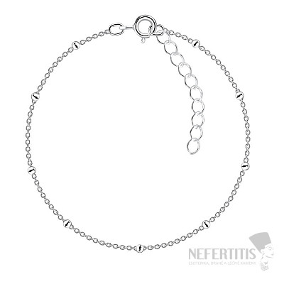 12114 Stříbrný náramek řetízek s kuličkami 18 cm