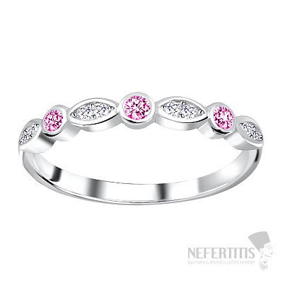 9560 Silver ring with zircons PINK ETERNITY
