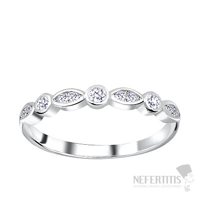 1000 Stříbrný prsten se zirkony GEOMETRIC ETERNITY